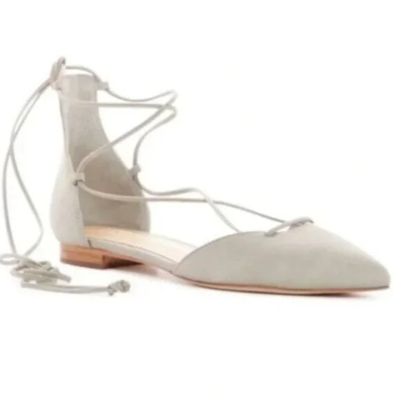 SCHUTZ Shoes - Schutz neida grey pointed toe lace up ballet flats